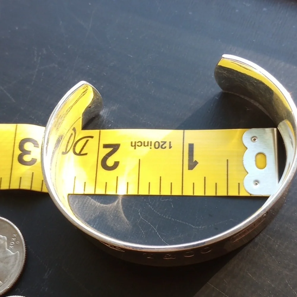 TIFFANY & CO. -925-SS- STAMPED: #"1837"- VINTAGE: yr.: 1997 -- CUFF BRACELET - Picture 11 of 12